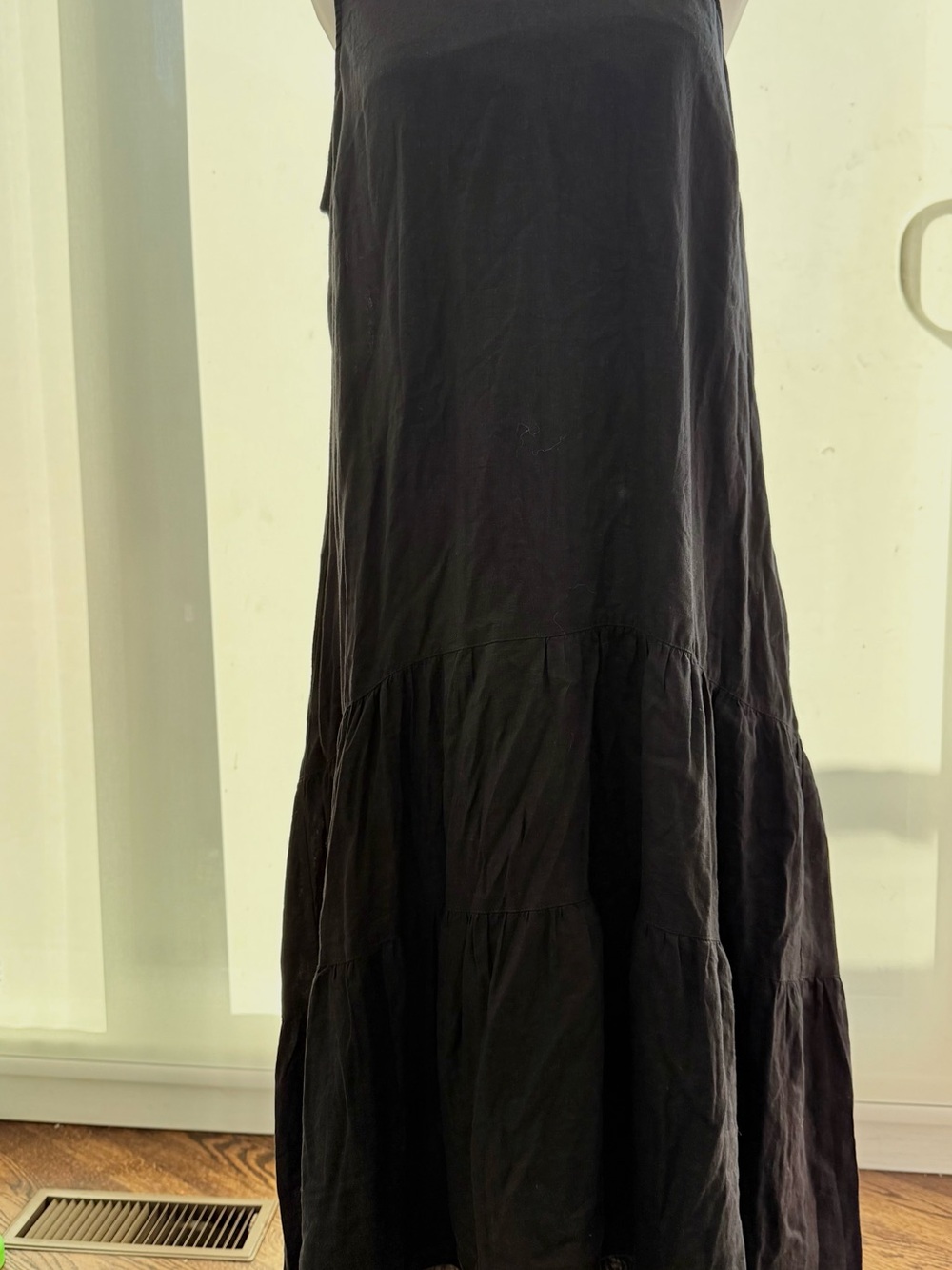 NWT Tommy Bahama Black Linen Tiered Maxi Dress